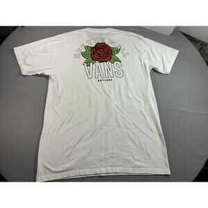 Vans Rose Graphic Tee Mens Large White Skate Streetwear